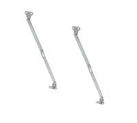 Gedotec Charnière Pliante Porte Rabat - Support Rabattable en metal pour Meuble en Bois - Equerre en Acier Nickelé pour Porte de Placard et Coffre avec Plaque et Guide - 250 mm - Jeu de 2