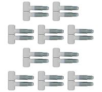 Gedotec Charniere Porte et Meuble - 30 13 012 - Porte en Bois et Métal de Meuble, Portail, Volet, Fenêtre -Type Anuba/SFS Intec -Tige à Visser de 29 mm - Charge 35 kg - Acier Blanc Mat - 10 Pièces