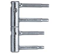 Gedotec Charniere Porte Meuble - 11R 20-000 - Porte en Bois et Métal de Meuble, Portail, Volet, Fenêtre - Double Tige à Visser 65 mm - Charge 100 kg - Acier Galvanisé - 1 Pièce