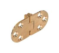 Gedotec Charnière Table Pliante - Pour Table de Cuisine, Machine à Coudre, Meuble Bureau, Plateau Rabattable - Charnière Invisible Plate en Métal Acier Nickelé - Laiton Poli -30x65 mm - 1 Pièce