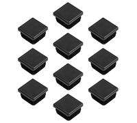 Gedotec Embouts pour Pieds de Meuble | Capuchons Carrés en Plastique Polyéthylène pour Protection du Plancher | pour Insertion dans Un Tube, Chaise, Armoire, Étagère | 20x20mm | Noir | Lot de 10