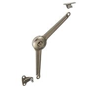 Gedotec ferrure d'armoire de cuisine support de rabat DUO FORTE pour rabats en bois | Support de volet pour hauteur de volet 200-500 mm | Acier nickelé | 1 set - charnière à rabat