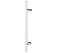 Gedotec ferrure de porte avant acier inoxydable poignées rondes droites - HE10008 | Longueur 400 mm | Espacement des trous 300 mm | Poignée barre Ø 30 mm | design avec matériel de fixation 1 pièce