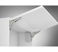 Gedotec Ferrure haute pivotante Armoire Ferrure à clapet de cuisine Free-Flap 1.7 | Modèle A 0,6 - 4,6 kg | Ferrures de meubles Kit complet blanc | 1 jeu - Charnière à rabat pour volets monobloc