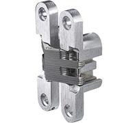 Gedotec Paumelle à percer aspect inox - 1 pièce ferrure de porte en métal 45 x 12 mm - charnière à percer VICI nickelée brossée - charnière de meuble angle d'ouverture 180° - pour portes de meuble