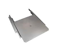 Gedotec Plateau TV pivotant Extension TV pivotante à Visser sur Tablette | Extension d'armoire Charge admissible 50 kg | Extension Totale avec Plateau tournant argenté | Longueur d'extension 335 mm