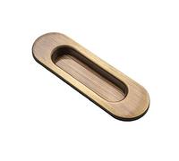 Gedotec Poignee de Porte Coulissante Ovale Encastrée | FI10005 | 125 x 40 mm | 1 Pièce - Poignée à tirer Vintage avec vis | Bronze Bruni | Garniture de porte pour portes intérieures | WC - Toilettes