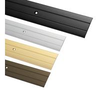 Gedotec Profile de transition a visser alu noir 100 cm - longueur 1 m largeur 37 mm - rail de transition aluminium perfore - barre de seuil de porte - Made in Germany