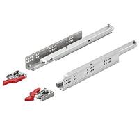 Gedotec Rail Coulissant avec Amortisseur - MOOVIT - Extension Totale - Coulisse à Glissieres pour Meuble de Cuisine, Tiroir, Meuble, Commode - Support 30 kg - Acier Galvanisé - 400 mm -1 Paire