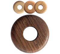 Gedotec Rosace de tuyau de chauffage en bois véritable - Lot de 10 rosettes rondes pour radiateur Ø 19 mm, noyer laqué - Cache-tuyaux de chauffage ronds - Rosace de radiateur en bois massif avec