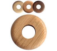 Gedotec Rosace de tuyau de chauffage en bois véritable - Lot de 2 rosaces rondes pour radiateur Ø 23 mm, chêne laqué - Cache-tuyaux de chauffage rond - Rosace de radiateur en bois massif avec système