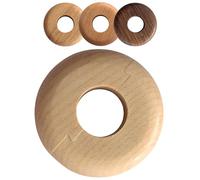 Gedotec Rosace pour tuyaux de chauffage en bois véritable - Lot de 2 rosaces rondes pour radiateur Ø 16 mm, érable laqué - Couvre-tuyaux pour tuyaux de chauffage ronds - Rosace de radiateur en bois