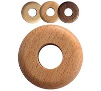 Gedotec Rosace pour tuyaux de chauffage en bois véritable - Lot de 2 rosaces rondes pour radiateur Ø 16 mm, hêtre teinté et laqué - Couvre-tuyaux pour tuyaux de chauffage ronds - Rosace de radiateur