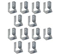 Gedotec Sabot de poutre avec languettes internes en acier | 10 pcs Support de poutre - 140 x 180 x 75 mm | Support de poteau Raccord d'angle pour charges lourdes