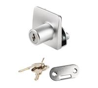 Gedotec Serrure de porte en verre argent mat pour portes doubles I Garnitures de porte en verre pour épaisseur de porte en verre 4-6 mm SQUARE I serrure de vitrine de haute qualité I serrure pour