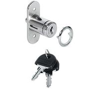 Gedotec Serrure verrouillable placards portes coulissantes meubles et vitrines | cylindre porte-plaque | Cylindre Ø 19 mm | à pêne avec cylindre de pression pour portes coulissantes - 1 pièce