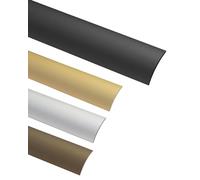 Gedotec Seuil de Porte Barre Stratifié - Vinyle | Profil Transition Sol 30 x 2000 mm | 1 Pièce - Profilé compensation en aluminium | Alu Noir Anodisé | Profilé transition autocollant sol bombé