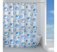 Gedy 120 x 200, Bleu Clair, G-Orbite, fabriqué en Tissu peva, Finition, Design R&S, Rideau de Douche avec 12 Anneaux, 2 Ans de Garantie