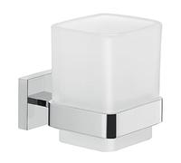 Sapho Gedy Elba - Porte-brosse à dents et porte-dentifrice, verre dépoli, chrome A01013