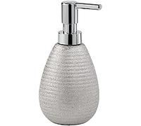Gedy Argent, G-Astrid Dosasapone Salle de Bain, Dimensions 16,6 x 8,3 x 8,3 cm Poids 0,226 kg, Distributeur de Savon en céramique, Années de Garantie 2, Design R&S, Unique