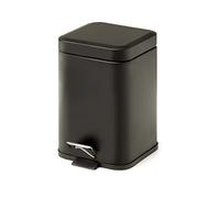 Gedy | Argenta Panier de salle de bain carré en acier inoxydable, finition noire, capacité 5 litres, dimensions 16, 5 x 21,5 x 25 cm et poids 0,76 kg