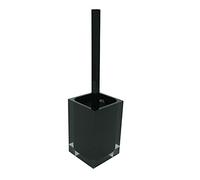Gedy Auckland Brosse WC Noire, Dimensions et Poids : 37,5 x 9,8 x 9,8 cm et 0,855 kg, fabriquée en résine Transparente de Haute qualité, Brosse de Toilette Design de R&D, Fait à la Main, 2 Ans de