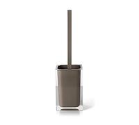 GEDY Auckland Brosse WC Taupe Mesures et Poids : 37,5 x 9,8 x 9,8 cm et 0,855 kg, Fabriqué en résine Transparente de Haute qualité, Brosse de Toilette Design de R&S Gedy, Fait à la Main, 2 Ans de
