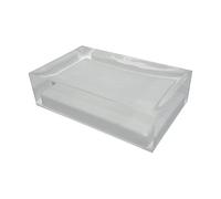 Gedy Auckland, Dimensions et Poids : 3 x 11 x 7 cm et 0,15 kg, Porte-Savon Solide en résine Transparente de Haute qualité, Finition Blanche, Design R&S, Fait à la Main, Unica