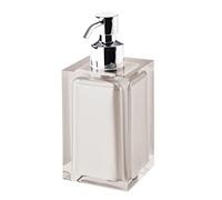 Gedy Auckland - Distributeur de Savon de Bain en résine Transparente, 16,2 x 7 x 7 cm, capacité de 210 ML, Distributeur de Savon de Bain en résine Transparente, Design