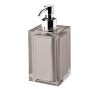 Gedy Auckland Dosasapone Bain Taupe Dimensions : 16,2 x 7 cm, capacité 210 ML, Distributeur de Savon en résine Transparente de Haute qualité, Design R&S, Fait à la Main, 2 Ans de Garantie