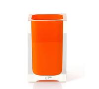 Gedy Auckland Porte-brosse à dents de salle de bain orange, dimensions et poids : 11 x 7,2 x 7,2 cm et 0,29 kg, porte-brosse à dents en résine transparente de haute qualité, design R&D, fait à la main