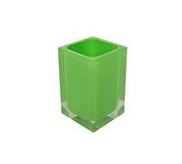 Gedy Auckland Porte-Brosse à Dents Vert Acide, Dimensions et Poids : 11 x 7,2 x 7,2 cm et 0,29 kg, Porte-Brosse à Dents en résine Transparente de Haute qualité, Design R&D, Fait à la Main, 2 Ans de