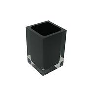 Gedy Auckland Salle de Bain Noire, Dimensions et Poids : 11 x 7,2 x 7,2 cm et 0,29 kg, Porte-Brosse à Dents en résine Transparente de Haute qualité, Design R&D, Fait à la Main, 2 Ans de Garantie,