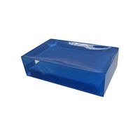 Gedy Auckland Savon, Dimensions et Poids : 3 x 11 x 7 cm et 0,15 kg, Porte Savon Solide en résine Transparente de Haute qualité, Finition Bleue, Design R&S, Fait à la Main, 2 Ans de Garantie, Unique
