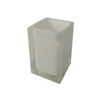 Gedy Blanc Auckland Salle de Bain, Mesures et Poids : 11 x 7,2 x 7,2 cm et 0,29 kg, Porte-Brosse à Dents en résine Transparente de Haute qualité, Design R&D, Fait à la Main, 2 Ans de Garantie, Unique