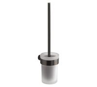 PIRENEI Brosse à WC suspendue, verre dépoli, gun metal