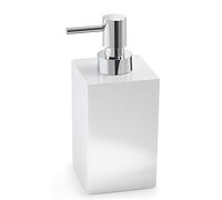 Gedy G-Bangkok dosasapone Salle de Bain Blanc, Dimensions et Poids : 17,3 x 7,3 x 8,4 cm et 0,365 kg, capacité 250 ML, Distributeur de Savon de Bain en résine et Sable, Design R&D, 2 Ans de Garantie