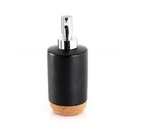 Gedy G-Canberra Dosasapone, Mesures et Poids : 17 x 7 cm et 0,248 kg, Distributeur de Savon en céramique et liège, Finition Noire, Design R&D, 2 Ans de Garantie, Noir, Unique