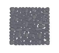 Gedy G-Lapis Antidérapant Evier avec Ventouses Dimensions : 26 x 26 cm Tapis de Bain en résine Finition Gris, Design R&S, Fabriqué en Italie, Tapis Lavable en Machine, 2 Ans de Garantie