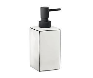 Gedy G-Lucrezia Distributeur de Savon Blanc, Distributeur de Savon de Salle de Bain fabriqué en céramique, Garantie 2 Ans, Dimensions 16 x 6,4 x 10,6 cm et Poids 0,266 kg, Design R&D, 2 Ans de