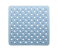 Gedy G-Maim Tapis antidérapant de Douche avec ventouses, Dimensions : 50 x 50, Tapis de Bain en résine, Finition Bleue, Design R&S, fabriqué en Italie, Tapis Lavable en Machine, 2 Ans de Garantie