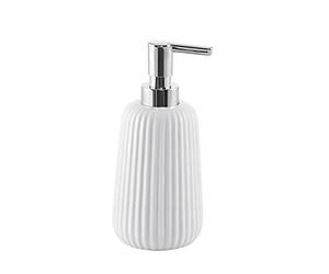 Gedy G-Marika, Distributeur Blanc, Distributeur de Savon de Salle de Bain fabriqué en Acier Inoxydable et Cromall, Dimensions 18 x 8 cm et Poids 0,37 kg, Design R&D, 2 Ans de Garantie, Unique