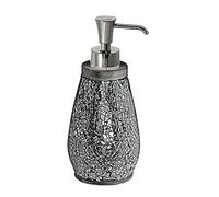 GEDY G-Myosotis, Distributeur de Savon Gris, Distributeur de Savon de Salle de Bain, fabriqué en céramique et Verre, Garantie 2 Ans, Dimensions 19 x 8,5 x 8,5 cm et Poids 0,458 kg, Design R&S Gedy