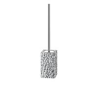 Gedy G-New Martina, Brosse WC Silver, Brosse de Bain en céramique, Dimensions 47 x 9 cm et Poids 0,748 kg, Design R&S, 2 Ans de Garantie, Argent, Unique