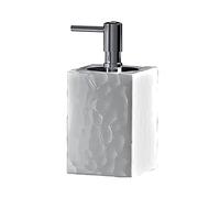 GEDY G-New Martina, Distributeur Blanc, Distributeur de Savon de Salle de Bain, fabriqué en Acier Inoxydable et Cromall, Dimensions 16 x 7,5 x 7,5 cm et Poids 0,388 kg, Design R&D, 2 Ans de Garantie