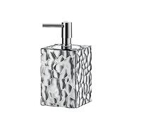 GEDY G-New Martina, Distributeur Silver, Distributeur de Savon de Salle de Bain, fabriqué en Acier Inoxydable et Cromall, Dimensions 16 x 7,5 x 7,5 cm et Poids 0,388 kg, Design R&D, 2 Ans de Garantie