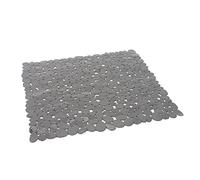 Gedy G-River Tapis de Douche antidérapant avec ventouses, Dimensions : 54 x 54 cm, en résine, Finition Grise, Design R&S, fabriqué en Italie, Tapis Lavable en Machine, 2 Ans de Garantie
