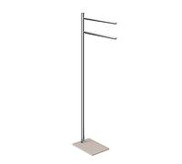 GEDY G-Seul Lampadaire Beige avec Finition Champagne/crème, Dimensions 83,3 x 34 x 14 cm, Porte-Serviettes de Sol en Acier Inoxydable et chromé, Bouton de 4 mm Inclus, métal, Unique