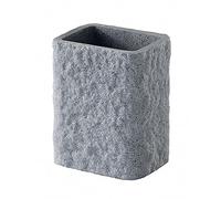 Gedy Gris G-Canton Porte-brosse à dents pour salle de bain, dimensions et poids : 11 x 9,2 x 6,5 cm et 0,455 kg, porte-dentifrice et brosse à dents en résine et sable, finition anthracite, design R&D,