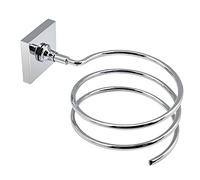 GEDY Manilla Sèche-cheveux chromé, dimensions 8,9 x 10,4 x 13,5 cm et poids 0,1 kg, porte-sèche-cheveux fabriqué en acier inoxydable 304, chrome et verre satiné, 15 ans de garantie, design R&S, Unique